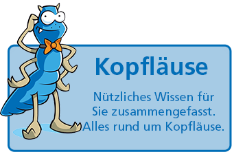 Button mit Comic-Laus: Kopfläuse