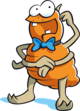 Orange Comic Laus guckt nach links